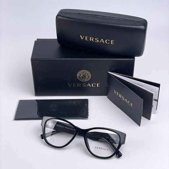 NEW Versace VE3281BA GB1 Black Cat Eye Women Eyeglasses - Picture 7 of 9